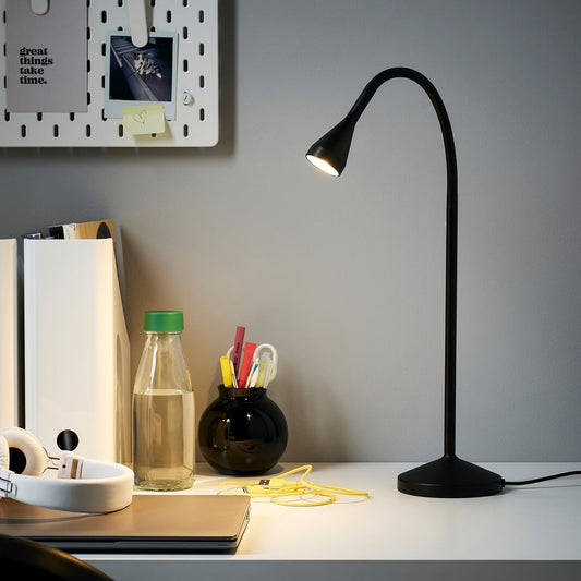 IKEA NÄVLINGE LED Work Lamp – Black, Flexible Arm
