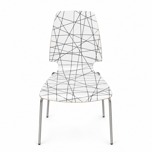 5-Piece Dining Set | Wood Table, Steel Leg Chairs - used 4 months - Al Thahani Furniture