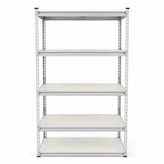 5-Tier Medium Duty Storage Shelf Rack | White - used 4 months - Al Thahani Furniture