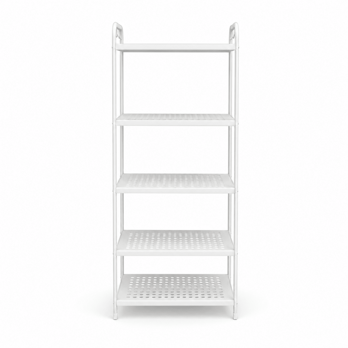 5-Tier White Metallic Utility Shelving Unit | Ventilated Shelves - used 3 months - Al Thahani Furniture