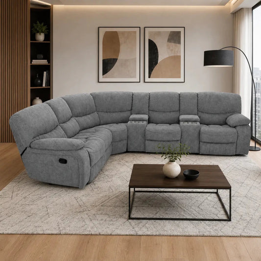 6-Piece Modular Reclining Sectional Sofa - used 10 months - Al Thahani Furniture