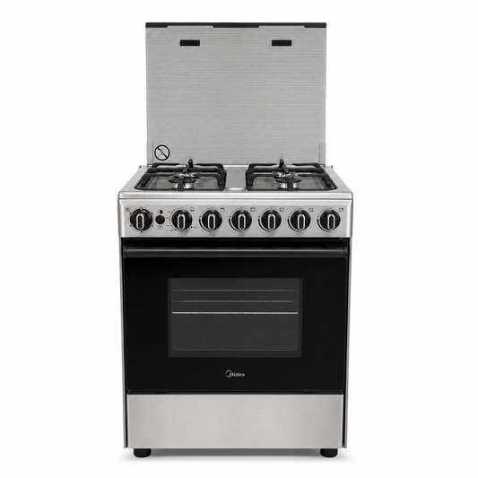 Midea CME6060-D 4-Burner Gas Cooker with Oven & Grill – Stainless Steel – 60 × 60 cm