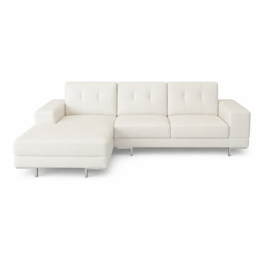 3-Seater Faux Leather Left Corner Sofa | Tufted Back - used 2 months
