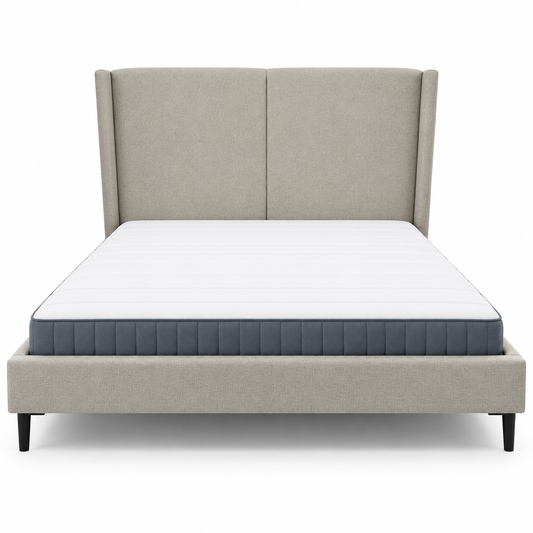 Home Centre Anders King Bed with Mattress – Beige & Black – 180 × 200 cm