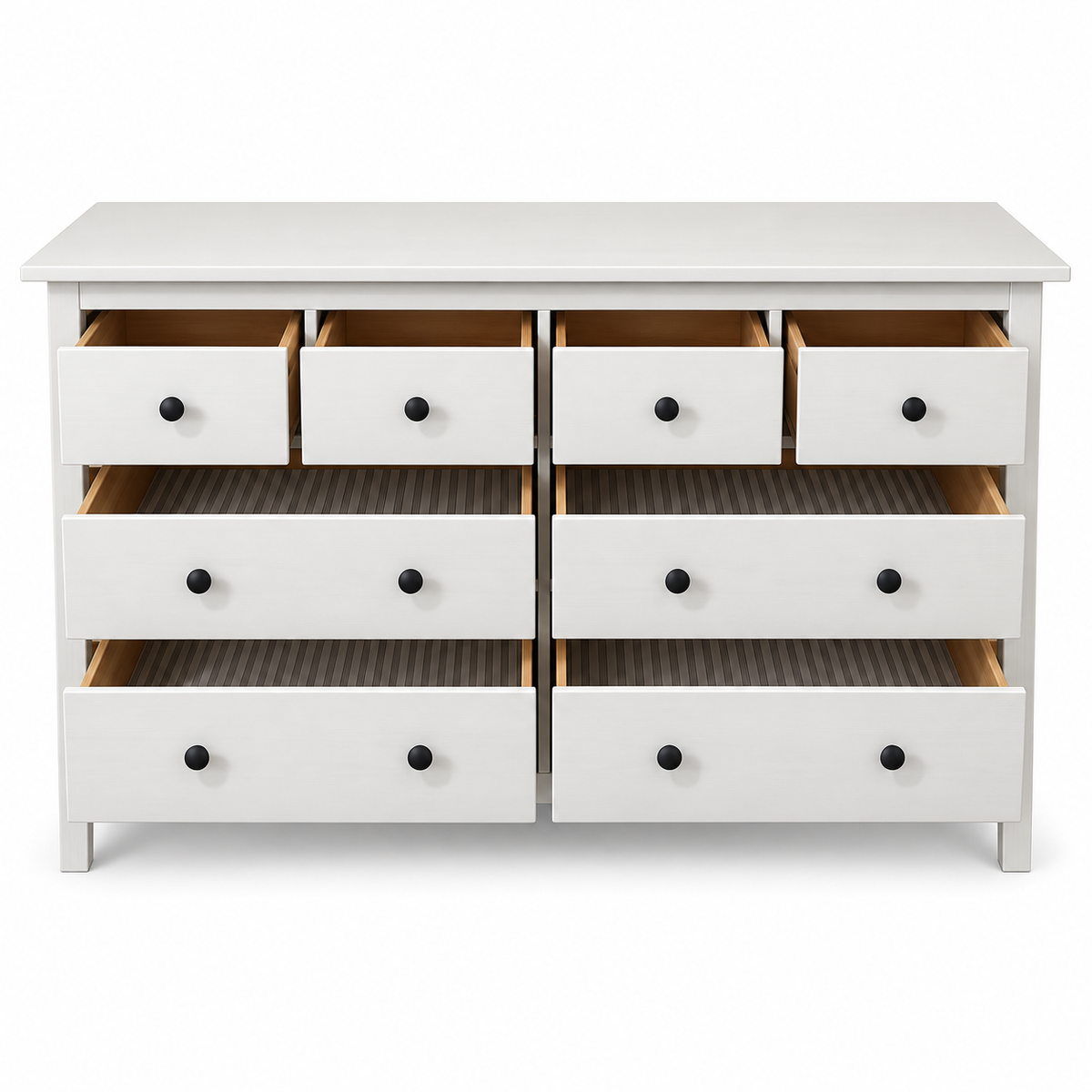 IKEA HEMNES 8-Drawer Chest – White Stain – 160 × 50 × 96 cm
