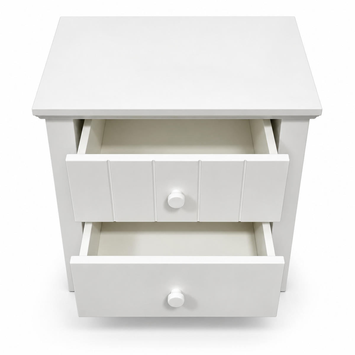 Home Centre Taylor 2-Drawer Nightstand – White – 55.5 × 46 × 56 cm