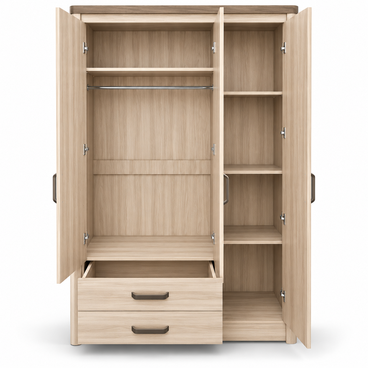 Home Box Movo Cooper King Bedroom Set with Mattress, Wardrobe & Dresser – Beige – 180 × 200 cm