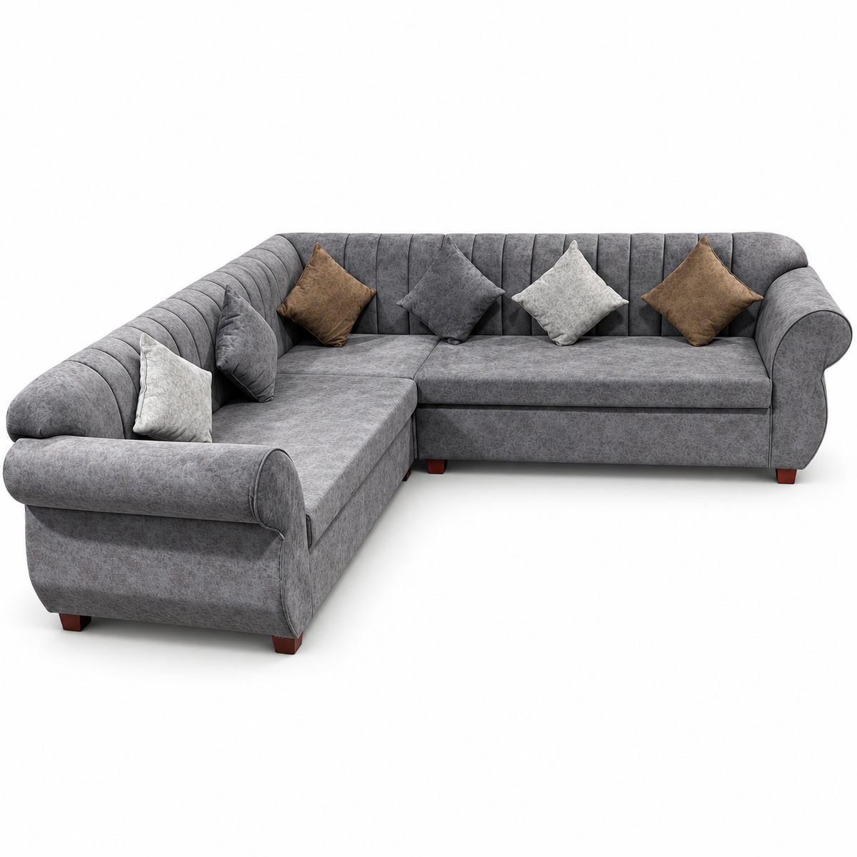 PAN Home Large L-Shaped Corner Sofa – Grey – 260 × 260 cm