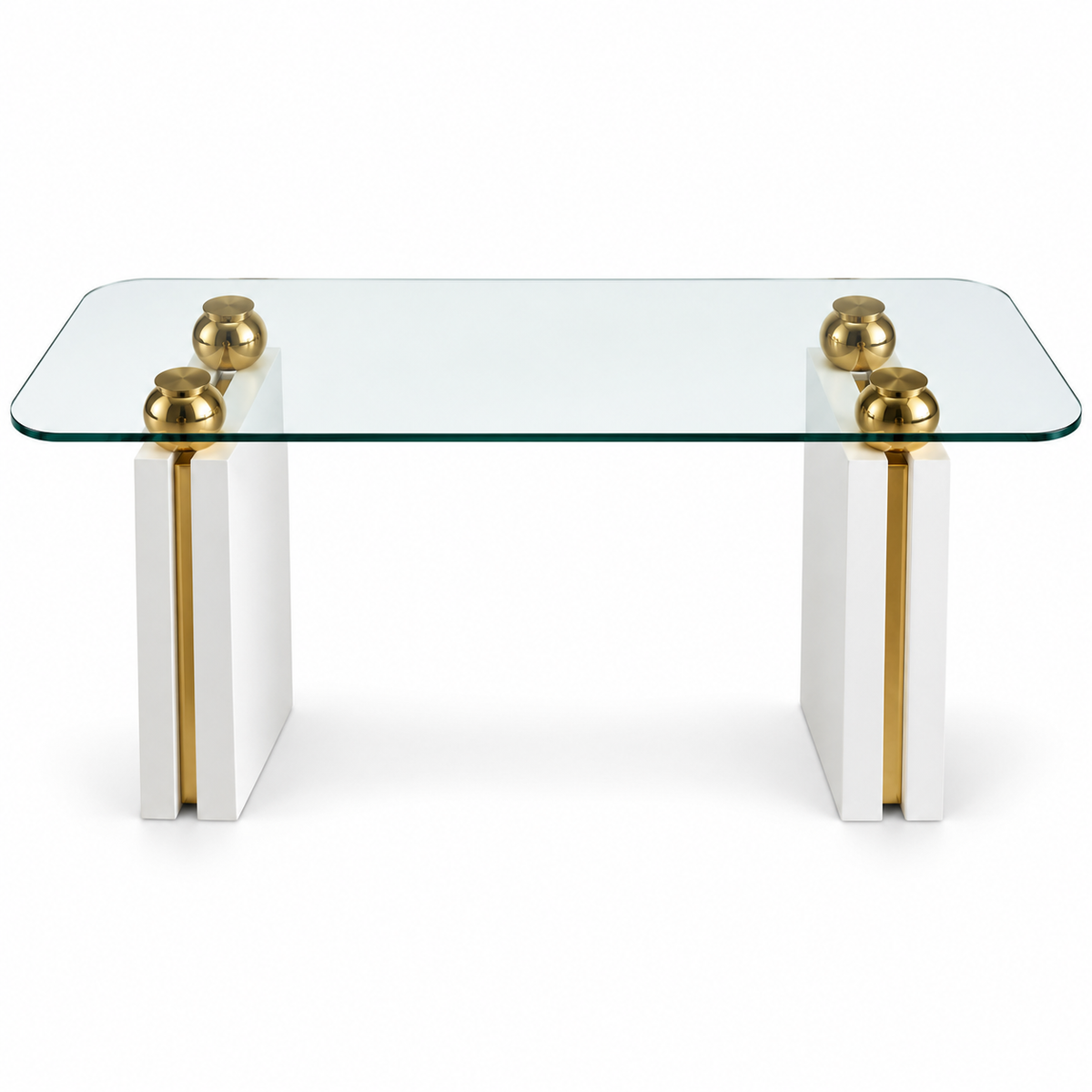 Home Centre Hikayat Console Table with Mirror – White/Gold – 140 × 45 × 76 cm