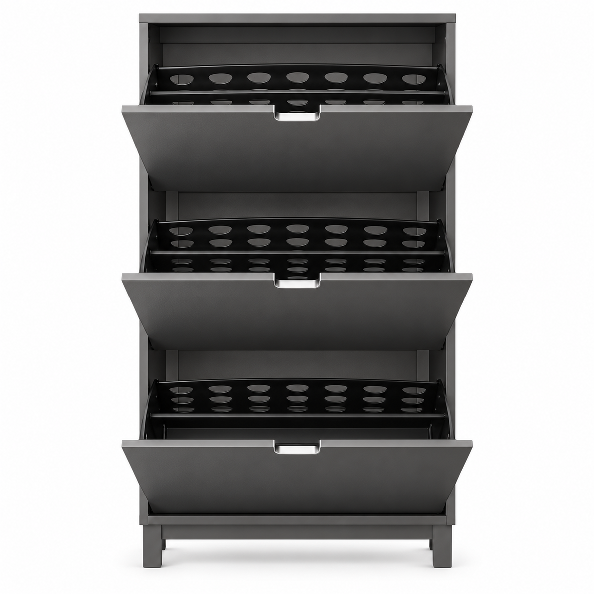 IKEA STÄLL 3-Compartment Shoe Cabinet – Dark Grey – 79 × 29 × 148 cm