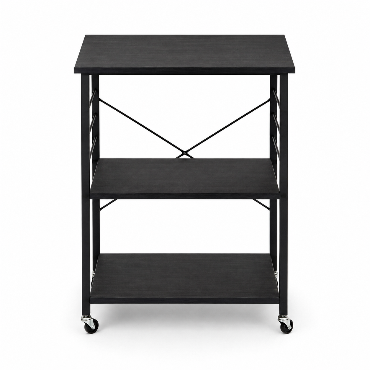 3-Tier Rolling Kitchen Storage Cart with Wheels – Black