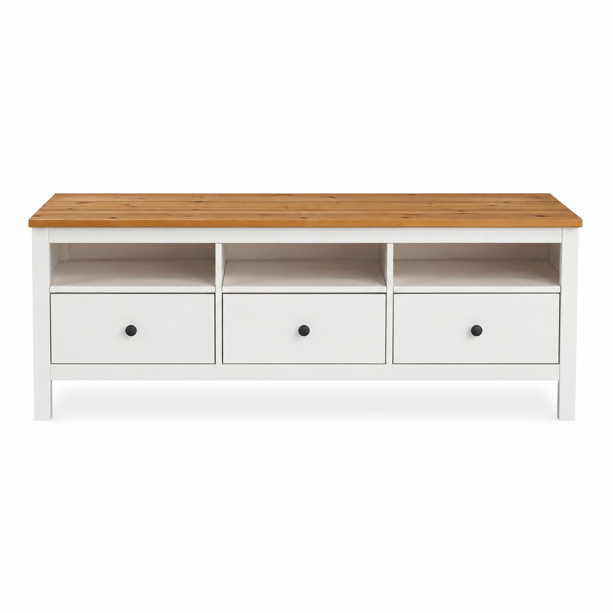 IKEA HEMNES TV Bench – White Stain / Light Brown – 148 × 47 × 57 cm