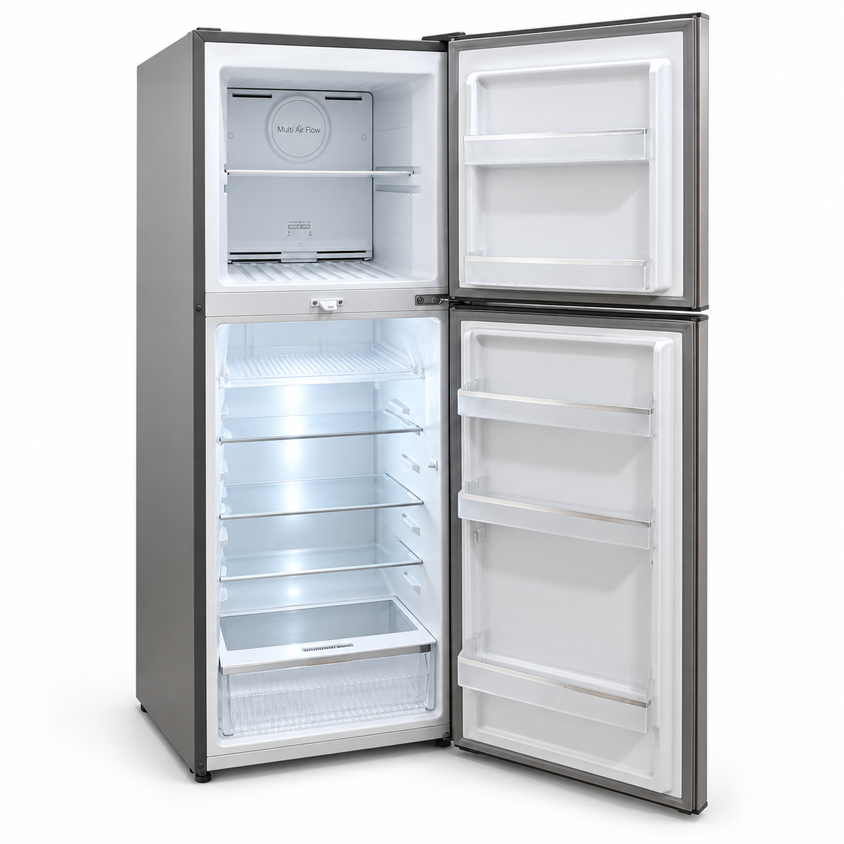 Geepas GRF3207SSXXN 320L No Frost Double Door Refrigerator – Stainless Steel