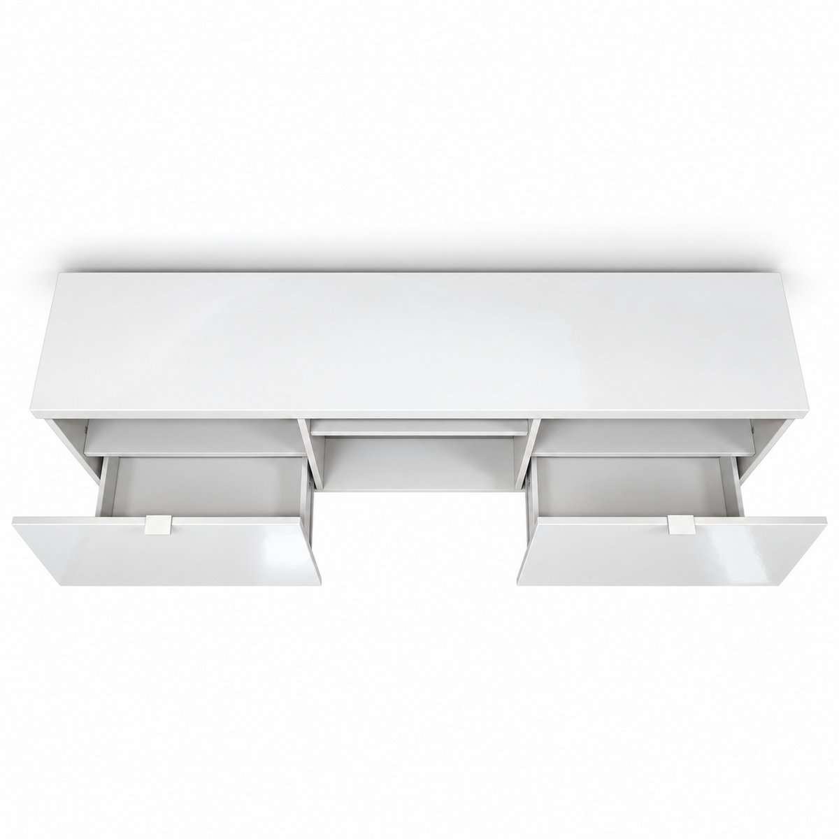 PAN Home White TV Unit with 2 Doors & 2 Open Shelves