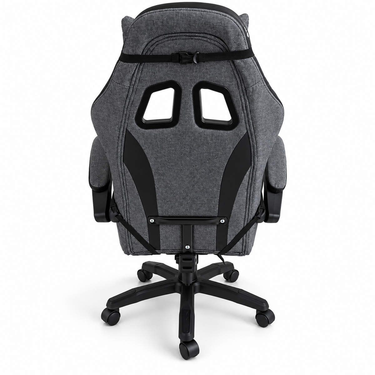 PAN Home Racing-Style Gaming Chair with Headrest & Lumbar Cushion – Charcoal Grey & Black