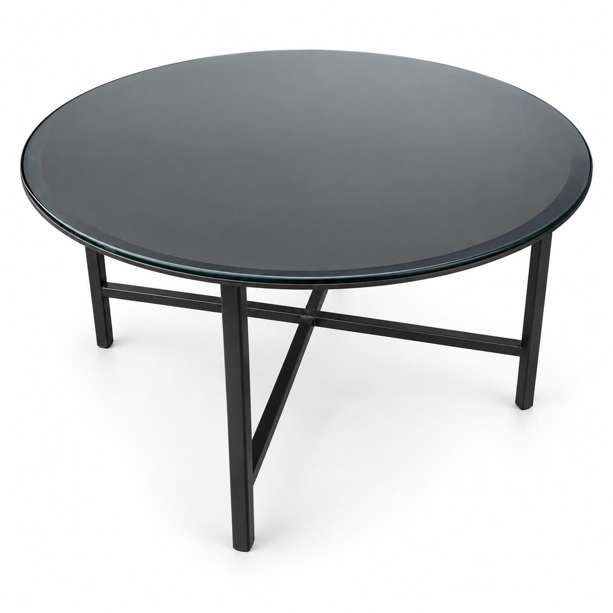Home Centre Wilma Round Glass Top Coffee Table – 90 cm – Black