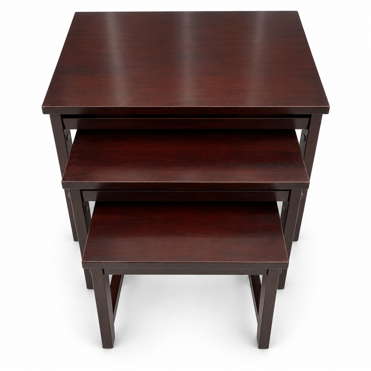 Home Centre Espresso Nesting Tables – Set of 3 – Dark Brown