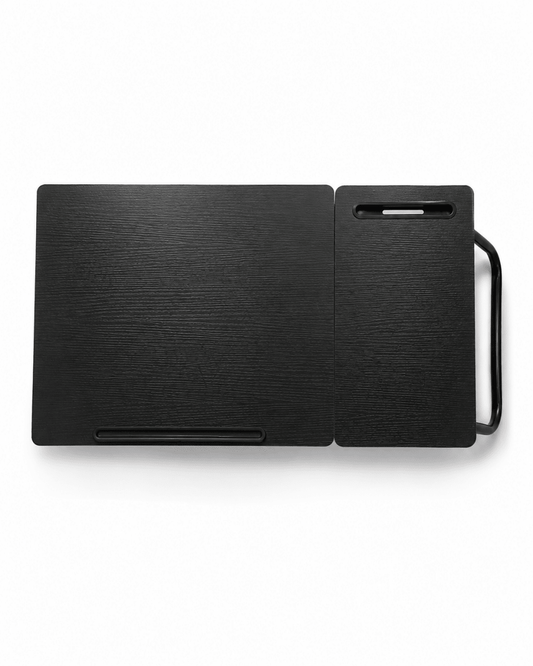 Adjustable Foldable Laptop Bed Table with Mouse Pad & Tablet Slot | Black - Al Thahani Furniture