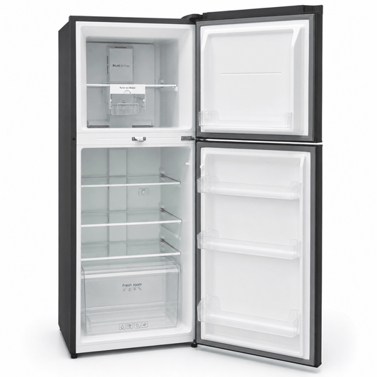 Aftron AFR410SSF 400L No Frost Double-Door Refrigerator – Stainless Steel - Al Thahani Furniture