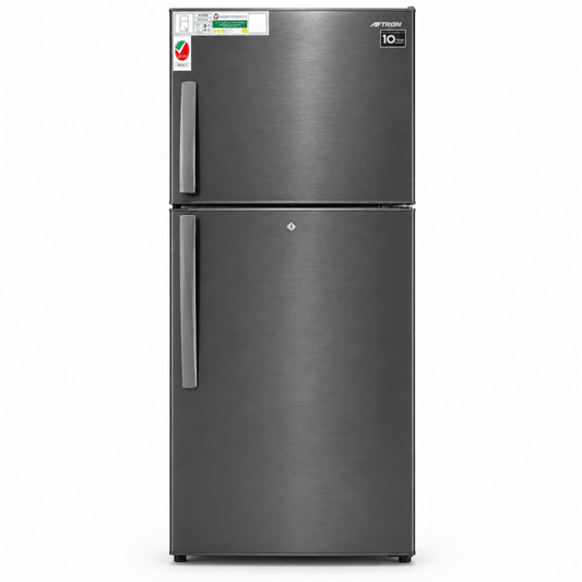 Aftron AFR510SSF 410L Top Mount No Frost Refrigerator – Stainless Steel - Al Thahani Furniture