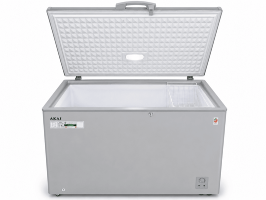 AKAI CFMA-ESS34R6WB Chest Freezer | 420L Net, 766.5L Gross, Silver - Al Thahani Furniture