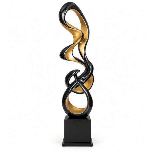Artmax 4506-AD Imagine Modern Floor Sculpture – Black & Gold – 38.1 × 31.8 × 182.9 cm - Al Thahani Furniture