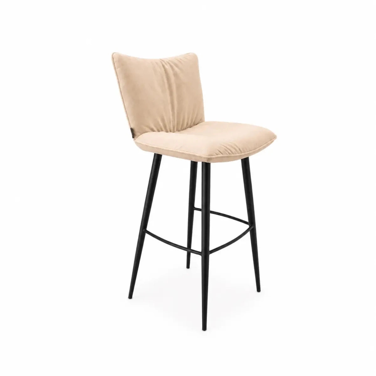 Bar Stool |, Black Metal Frame, 76 cm Seat Height - used 5 months - Al Thahani Furniture