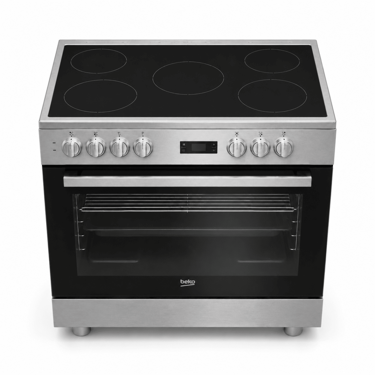 Beko GM 17300 GX NS 90cm 5-Zone Ceramic Electric Cooker – Stainless Steel - Al Thahani Furniture