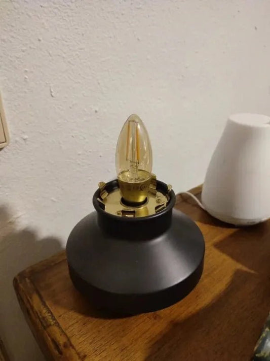 Black Metal Pendant Lamp | Brass Bulb Holder | Filament Bulb Included - althahanifurniture