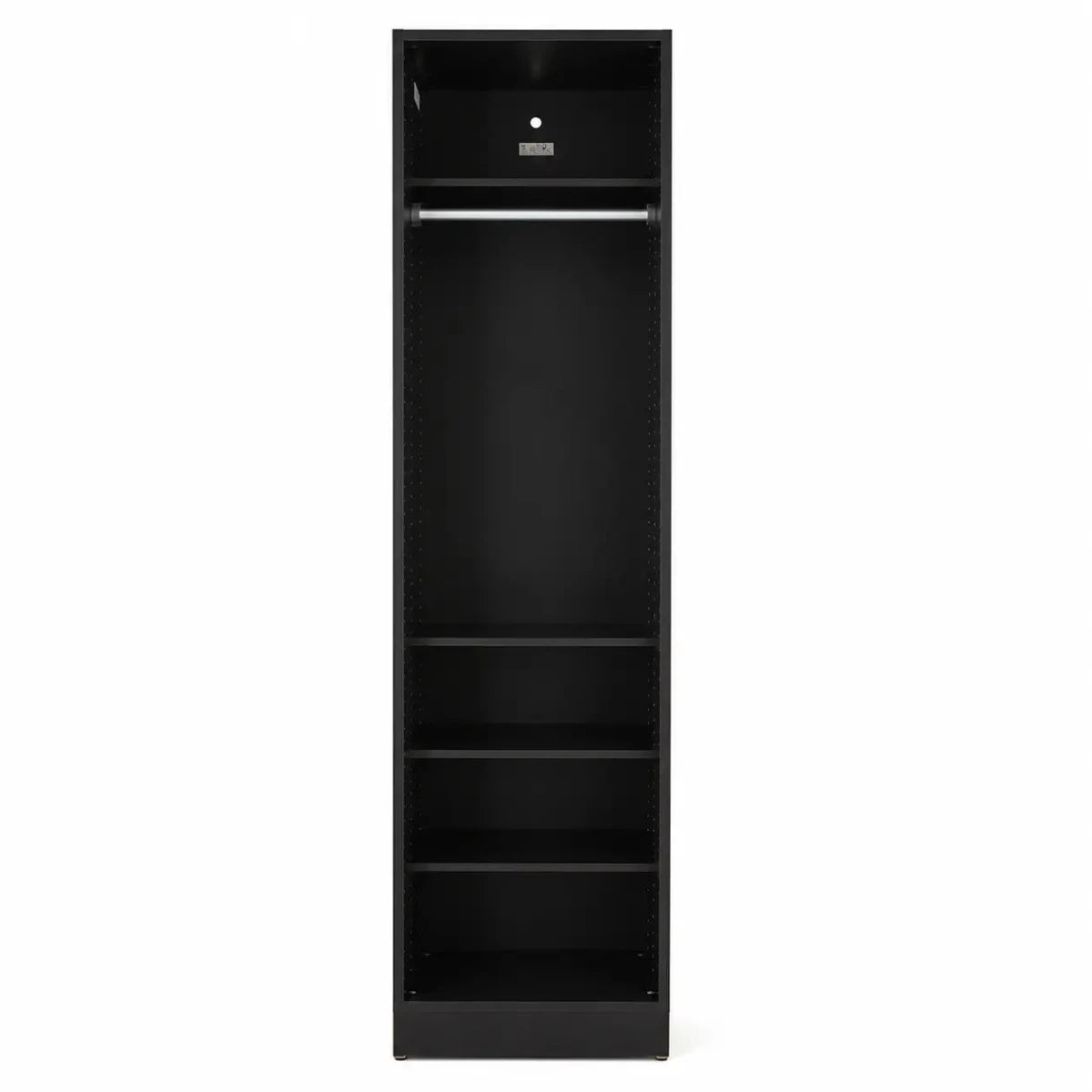 Black Storage Cabinet/Wardrobe | Hanging Rail & Adjustable Shelves - used 5 months - Al Thahani Furniture