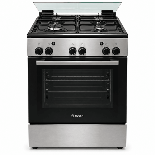 Bosch 4-Burner Freestanding Gas Cooker with Oven – Stainless Steel – 60 × 60 cm - Al Thahani Furniture
