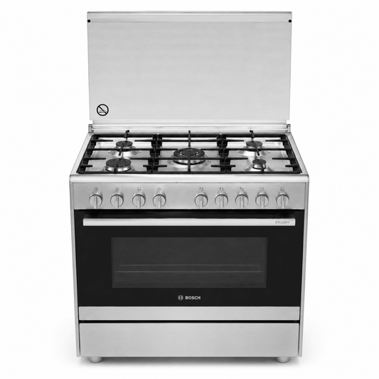 Bosch Serie 2 HSG736355M 5-Burner Gas Range Cooker – 90 cm – Stainless Steel - Al Thahani Furniture