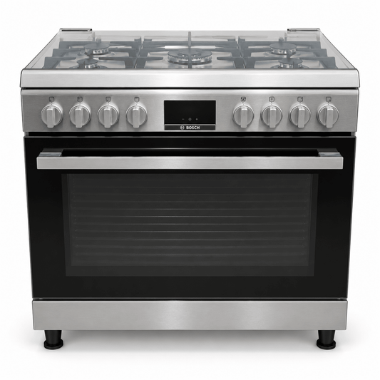 Bosch Series 6 90cm 5-Burner Gas Cooker with 125L Oven – HGW3ASQ50M – Stainless Steel - Al Thahani Furniture