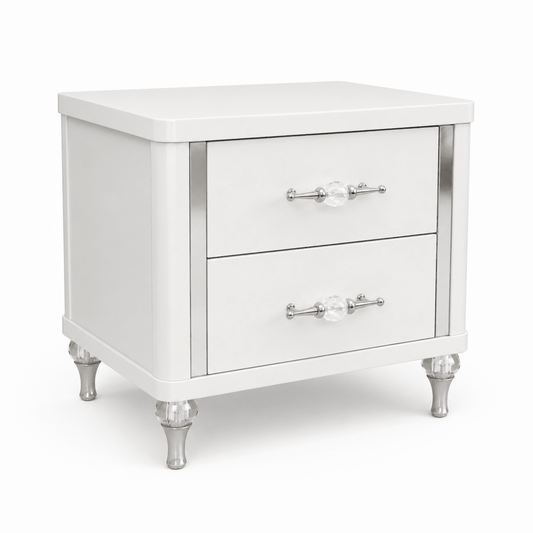 Celestia Nightstand | 2 Drawers, 54.5x43x50.6 cm - used 4 months - Al Thahani Furniture