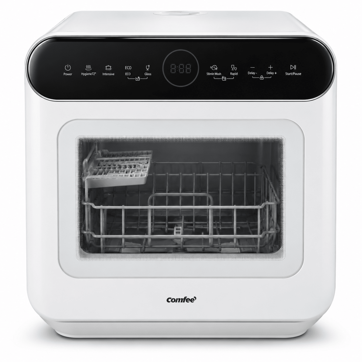 COMFEE' Mini Plus KWH-TD305-W Countertop Dishwasher – 3 Place Settings – White - Al Thahani Furniture