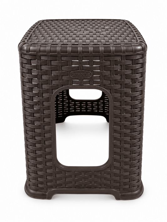 Cosmoplast Cedarattan High Stool – Dark Brown - Al Thahani Furniture