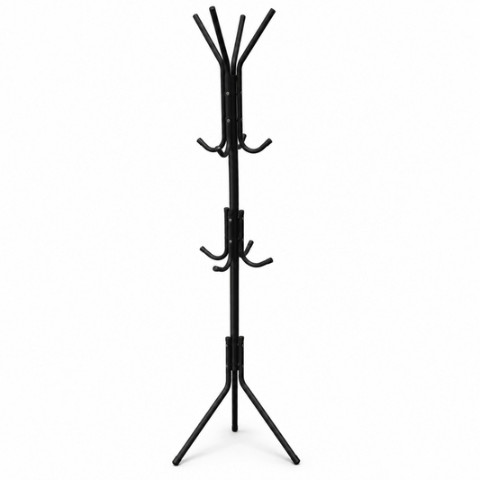 Danube Home 3-Tier Freestanding Metal Coat & Hat Stand – Black - Al Thahani Furniture