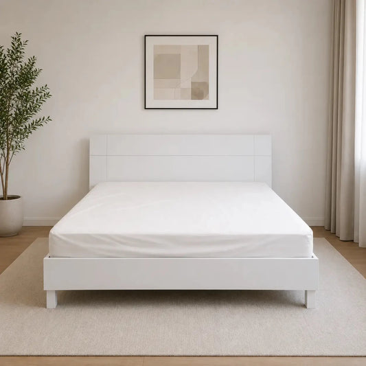 Danube Home Brooklyn King Bed Set with Mattress | White, 180x200 cm - used 5 months - Al Thahani Furniture