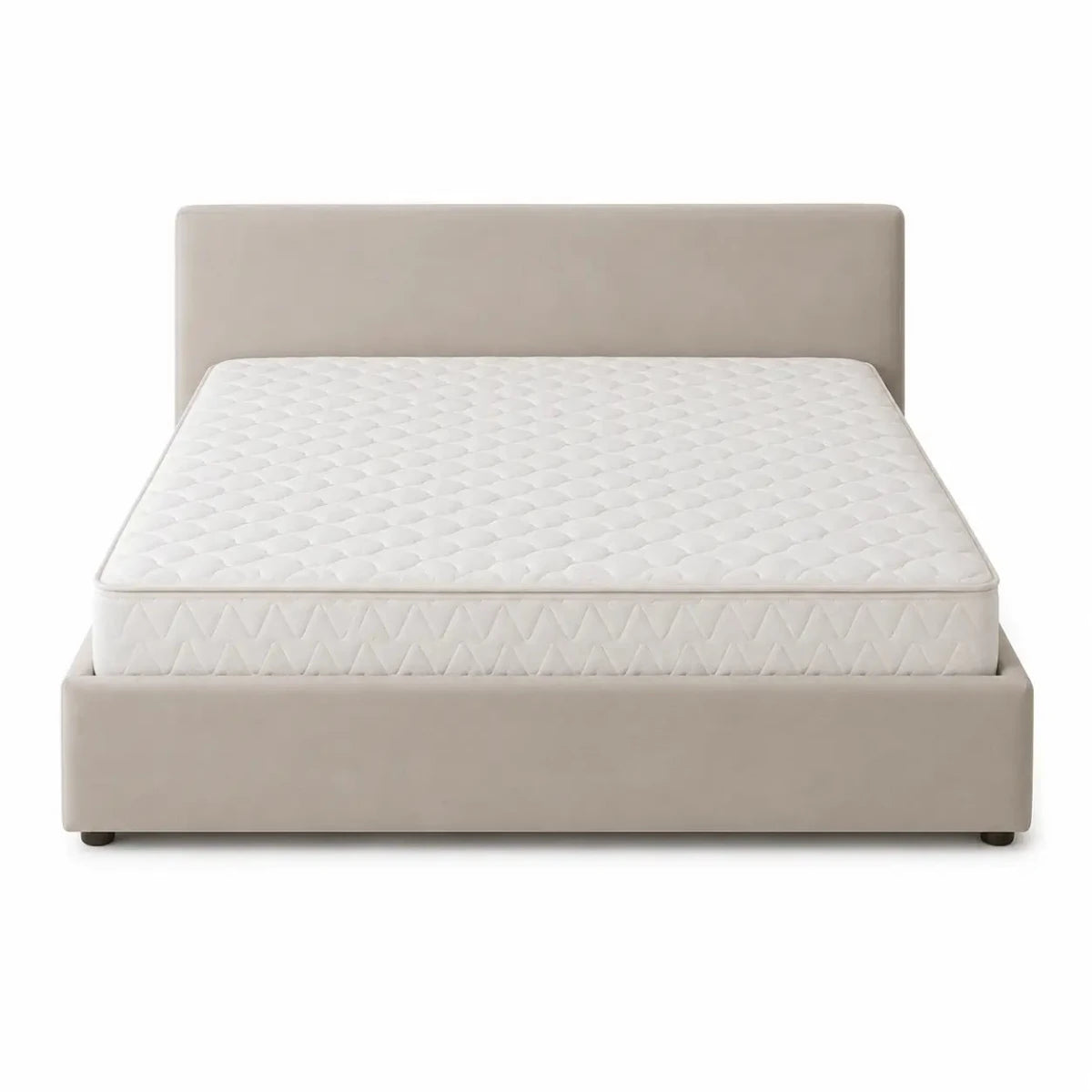 Danube Home King Bed with Hydraulic Storage | Beige Upholstered, 180x200 cm - used 8 months - Al Thahani Furniture