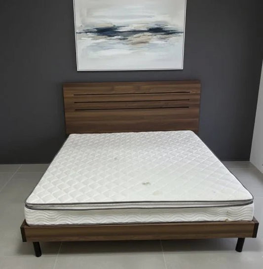 Danube King Bed & Mattress Set | Dark Brown Wood Frame | 180×200 cm - althahanifurniture