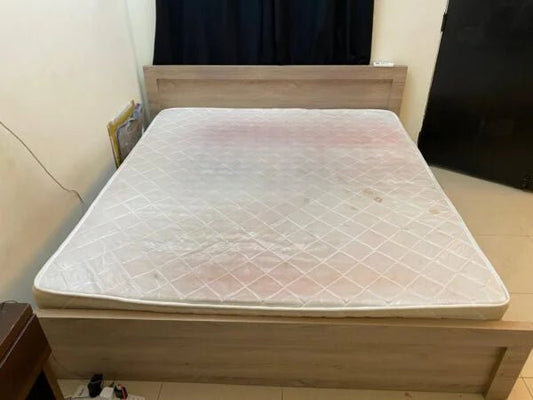 Danube King Bed & Mattress Set | Modern Wood Grain | 180×200 cm - althahanifurniture