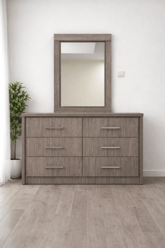 Danube King Bed Suite – Weathered Oak Finish – 4 - Piece Set with Mattress – King Size (180x200 cm) - althahanifurniture