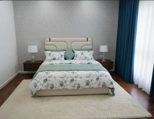 Danube King Size Upholstered Bed with Mattress | Brand New, 180x200cm - althahanifurniture