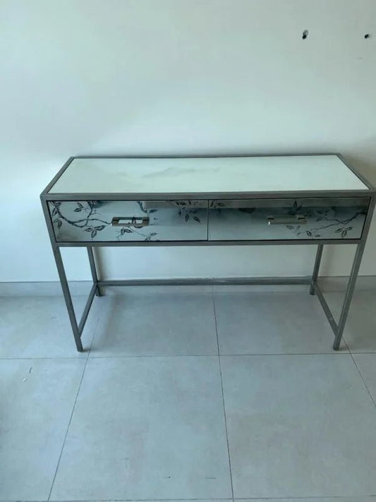 Danube Modern Bed Set | Grey Velvet Upholstery with Mirrored Nightstands, 180x200cm - althahanifurniture