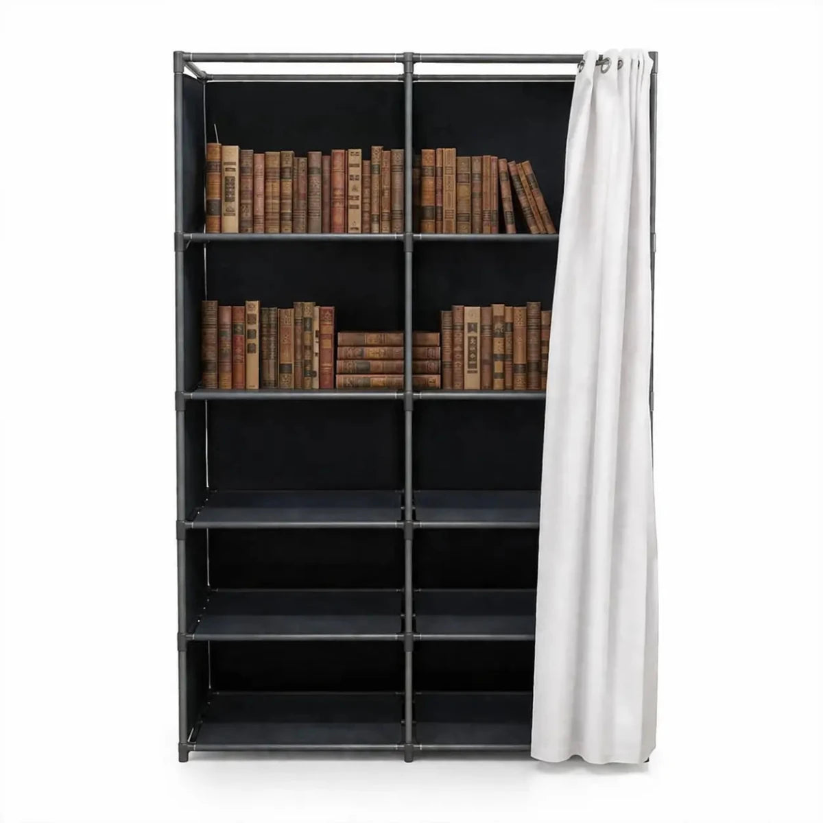 Fabric Closet Organizer – Multi - Shelf Storage Unit with Hanging Rail – Space - Saving & Versatile - althahanifurniture