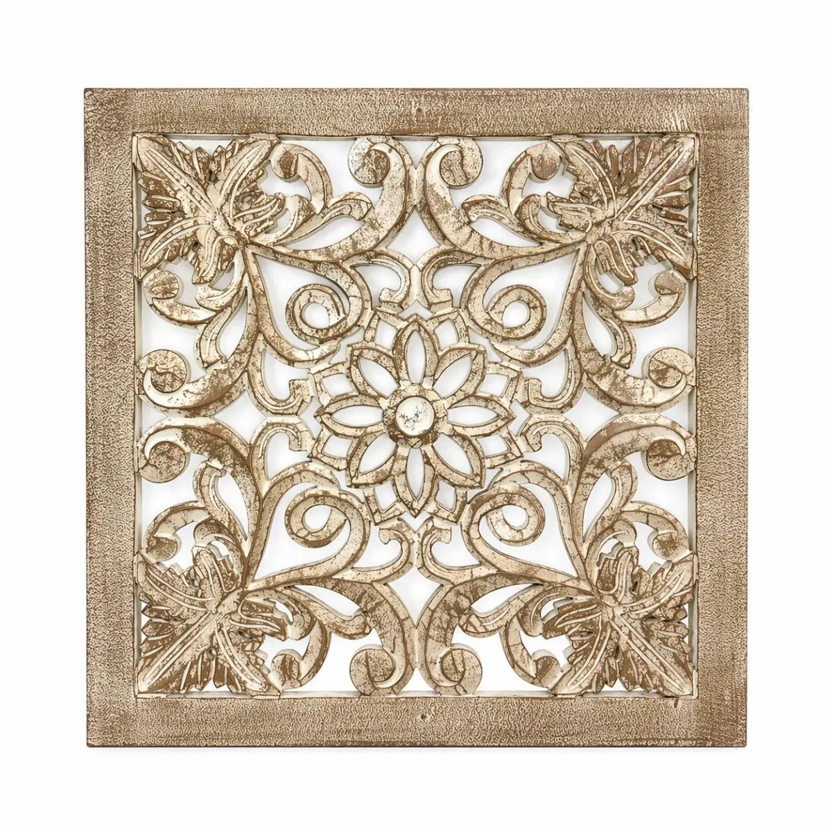 Floral Wall Art Panel with Metallic Gold Finish – used 1 year - althahanifurniture