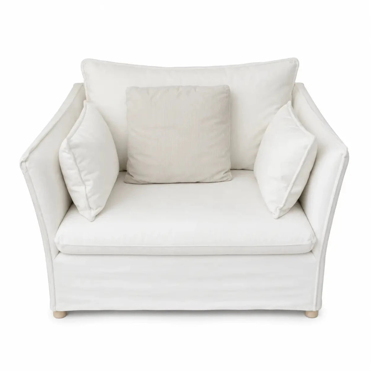 Fluffy Chair 1 - Seat Modular Sofa | Off - White, Washable - used 5 months - Al Thahani Furniture