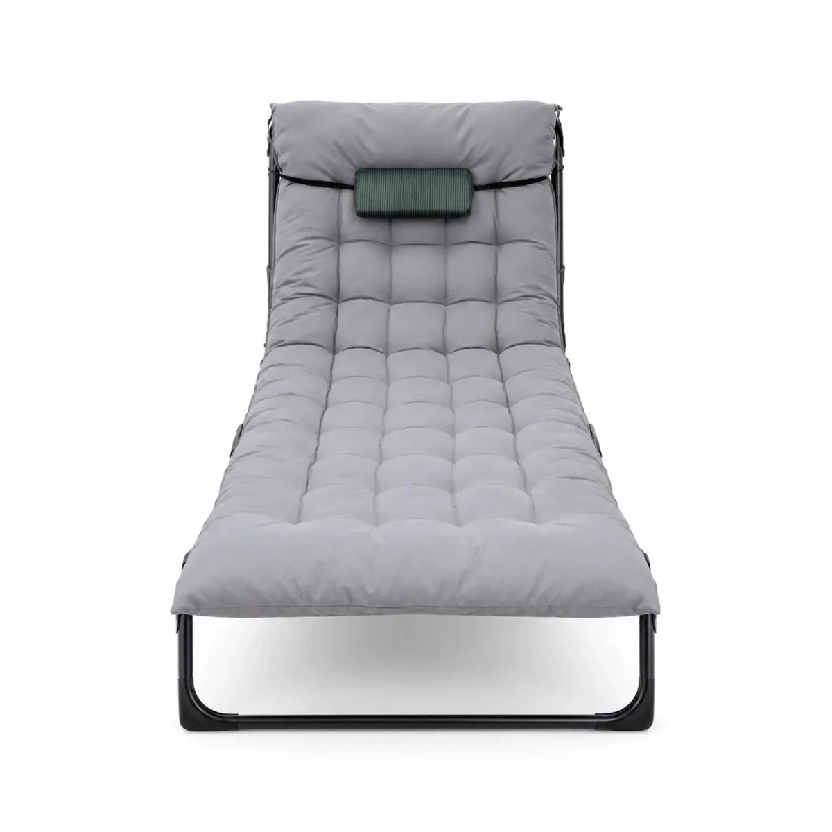 Folding Metal Lounger Sunbed | 4-Position Adjustable, Oxford Fabric, 150kg Max - used 5 months - Al Thahani Furniture