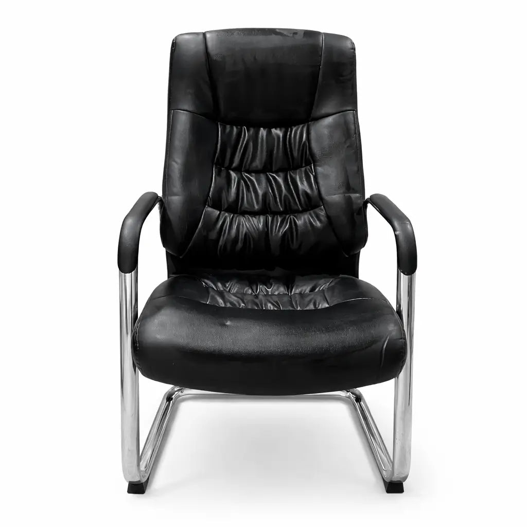 Galaxy Design Visitor Chair – Black PU Leather, High - Back, Ergonomic(Used – 1 Year, Excellent Condition) - althahanifurniture