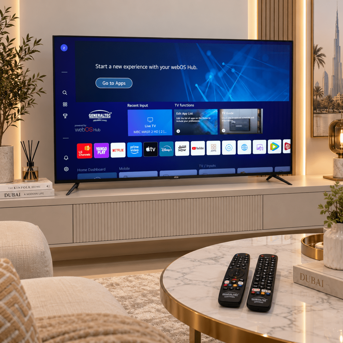 Generaltec GLED4K65SM 65-Inch 4K Ultra HD Smart LED TV with webOS – Black - Al Thahani Furniture